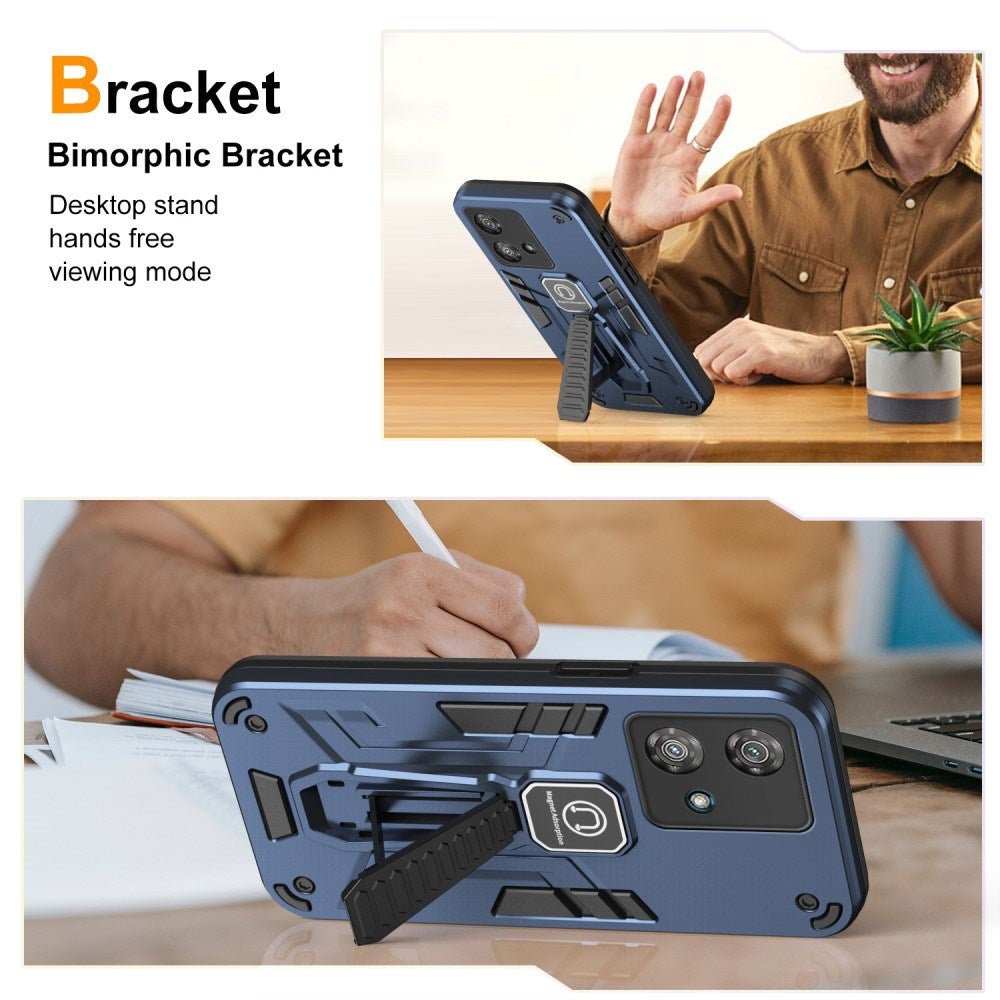 EIDERWOOD Motorola Edge 40 Neo Håndværker Bagside Cover m. Kickstand - Blå