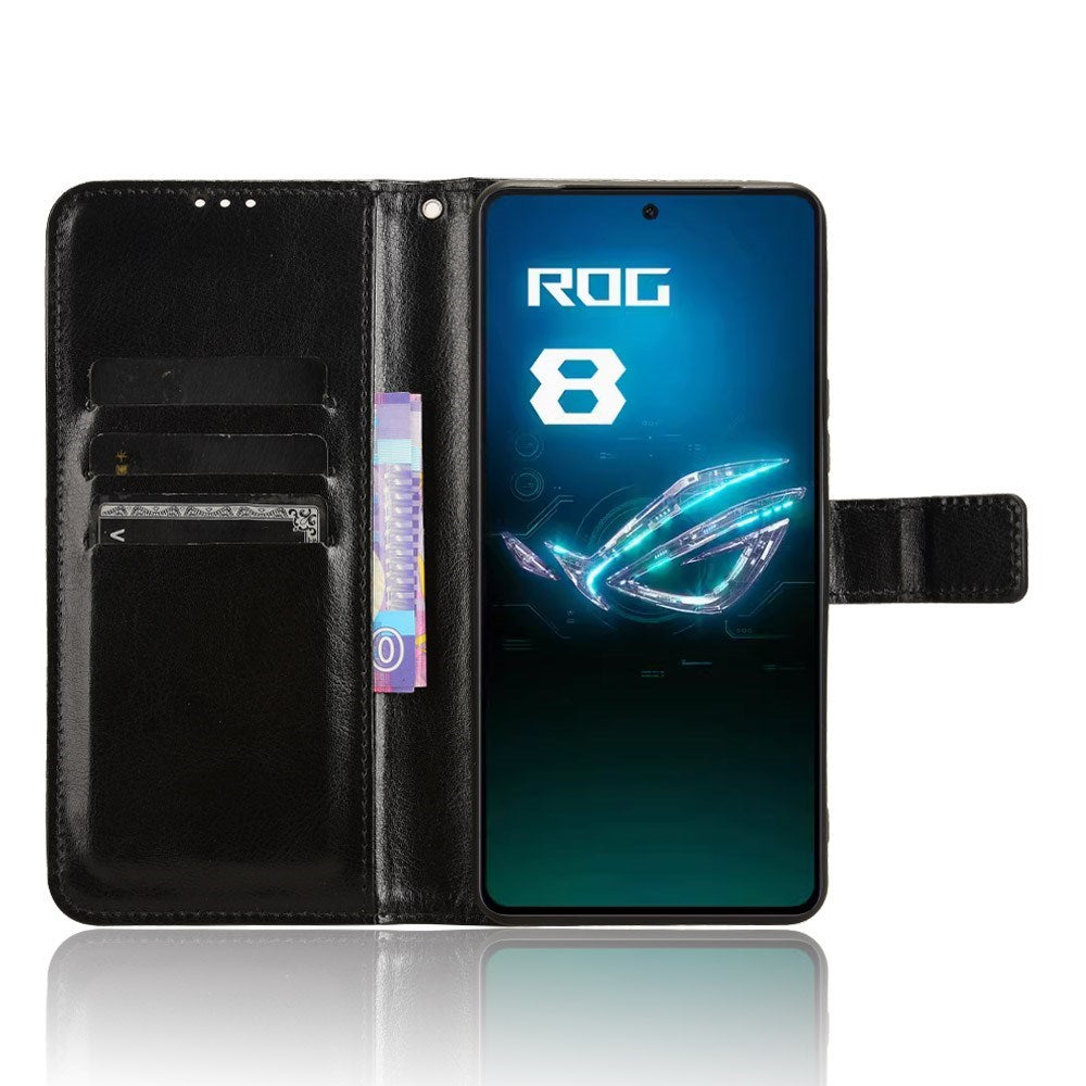 EIDERWOOD Asus ROG Phone 8 / 8 Pro Læder Flip Cover m. Pung & Strop - Sort