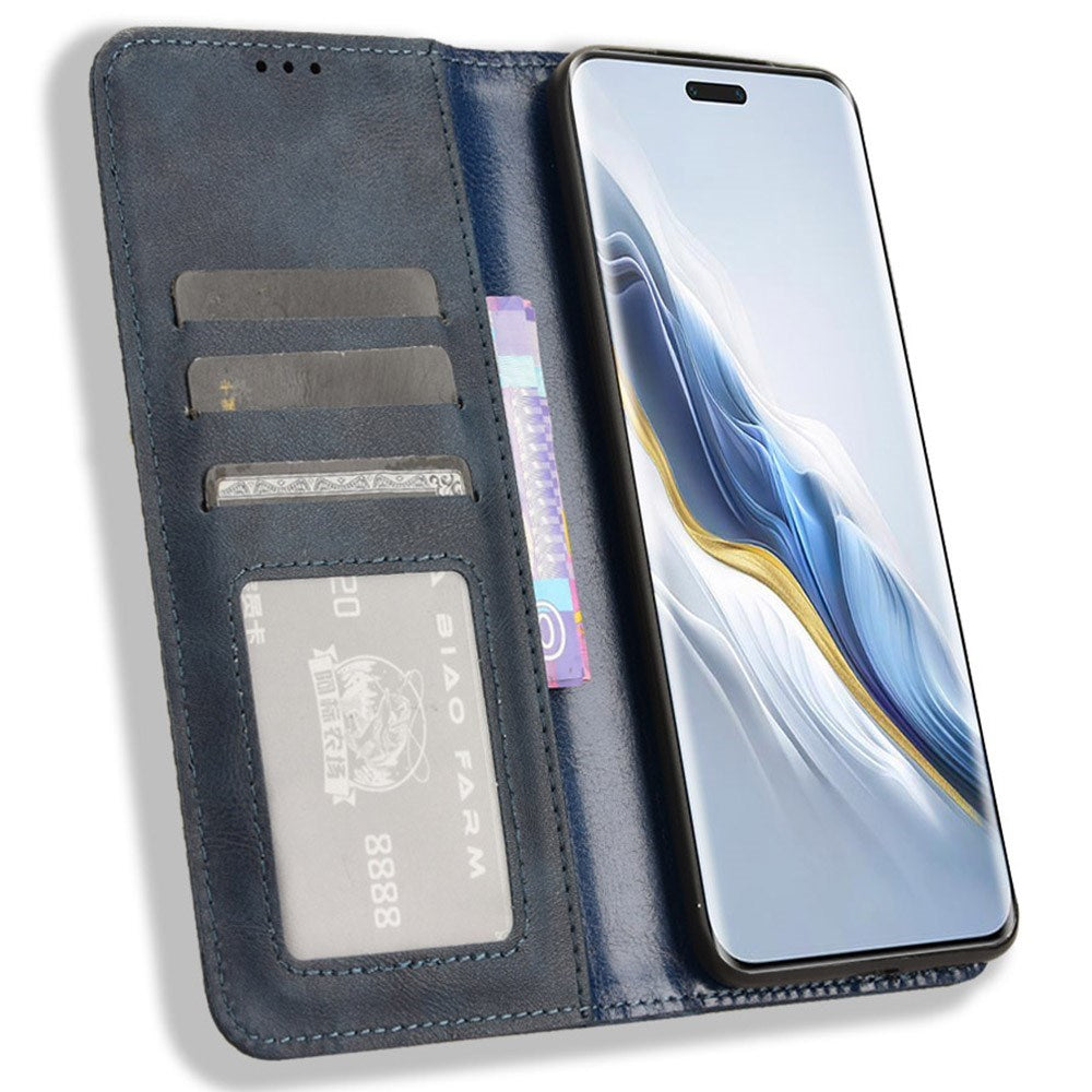 Honor Magic6 Pro (5G) - EIDERWOOD Magnetisk Kunstlæder Flip Cover - Blå