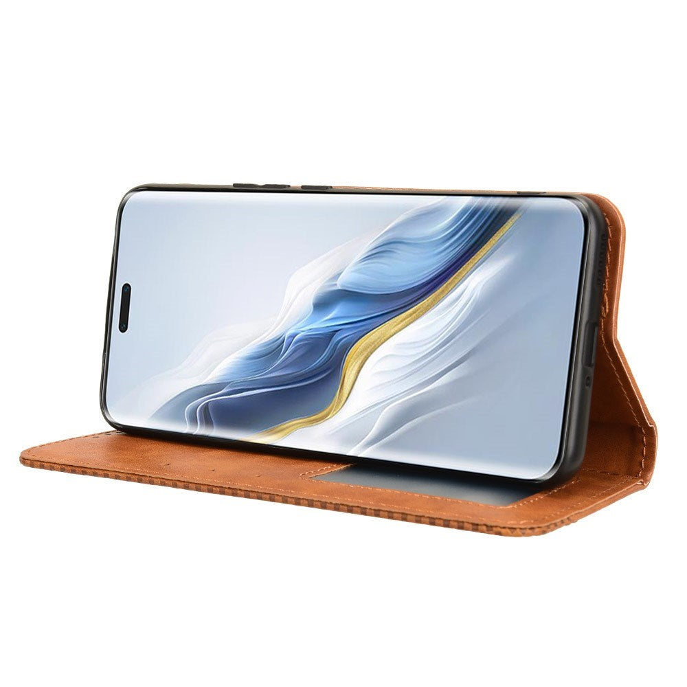 Honor Magic6 Pro (5G) - EIDERWOOD Magnetisk Kunstlæder Flip Cover - Brun
