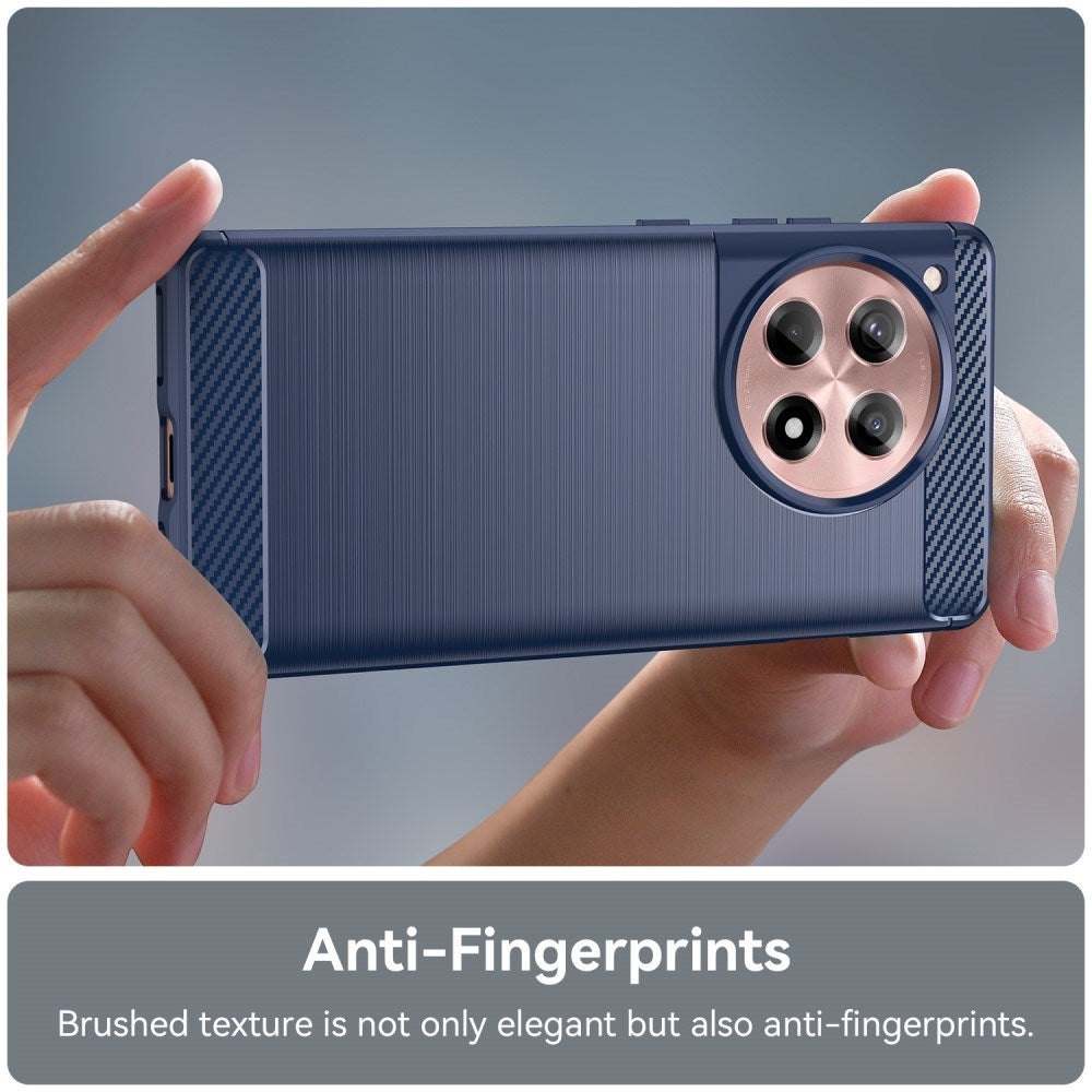 OnePlus 12R Brushed Carbon Bagside Cover - Blå