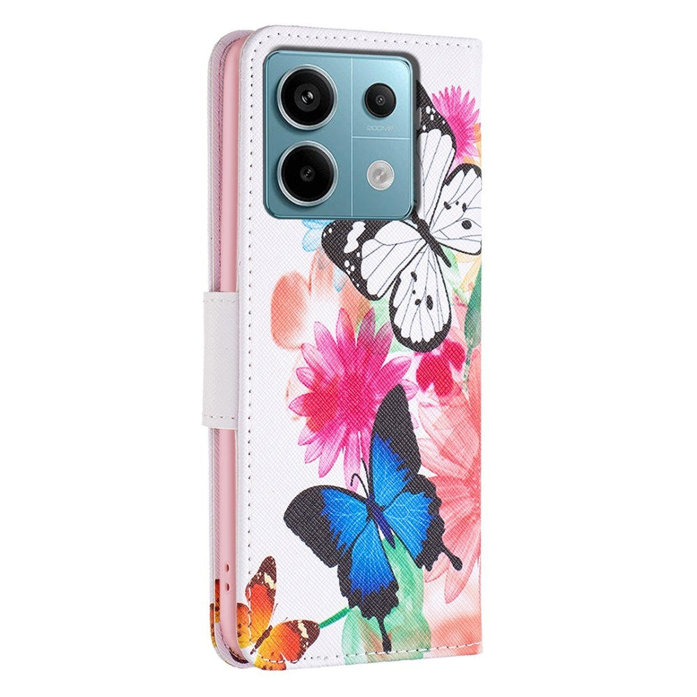 EIDERWOOD Xiaomi Redmi Note 13 Pro (4G) / Poco M6 Pro Læder Flip Cover m. Pung & Print - Blomster & Sommerfugle