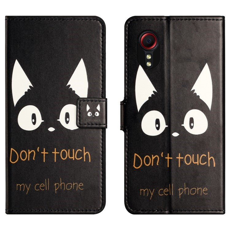 EIDERWOOD Samsung Galaxy Xcover 7 Flip Cover - Kortholder & Ståfunktion - "Don't Touch My Cellphone" Kat