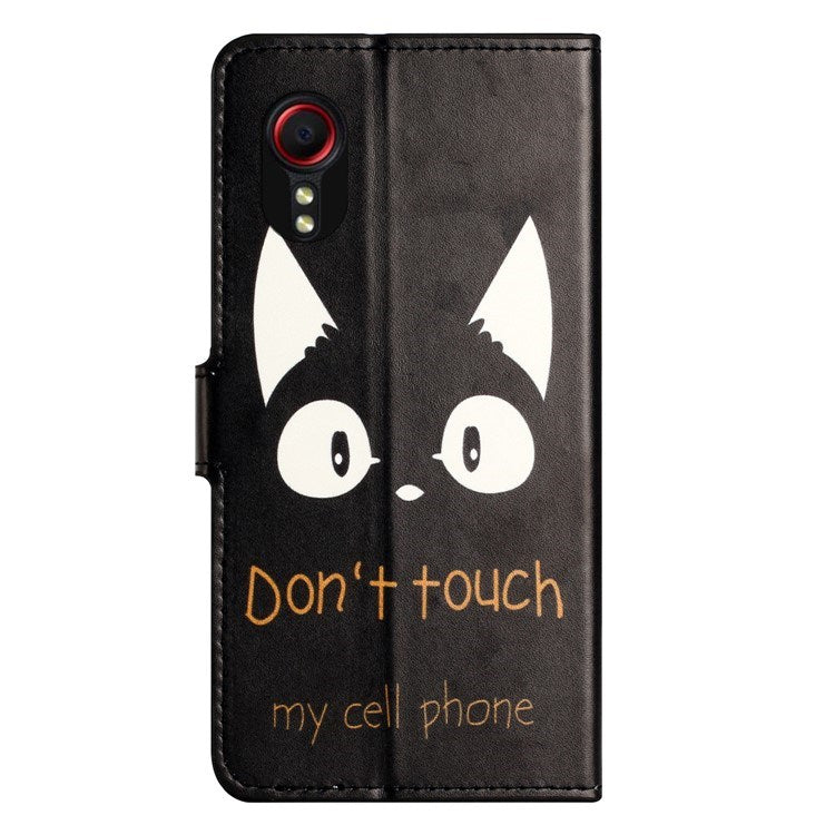 EIDERWOOD Samsung Galaxy Xcover 7 Flip Cover - Kortholder & Ståfunktion - "Don't Touch My Cellphone" Kat