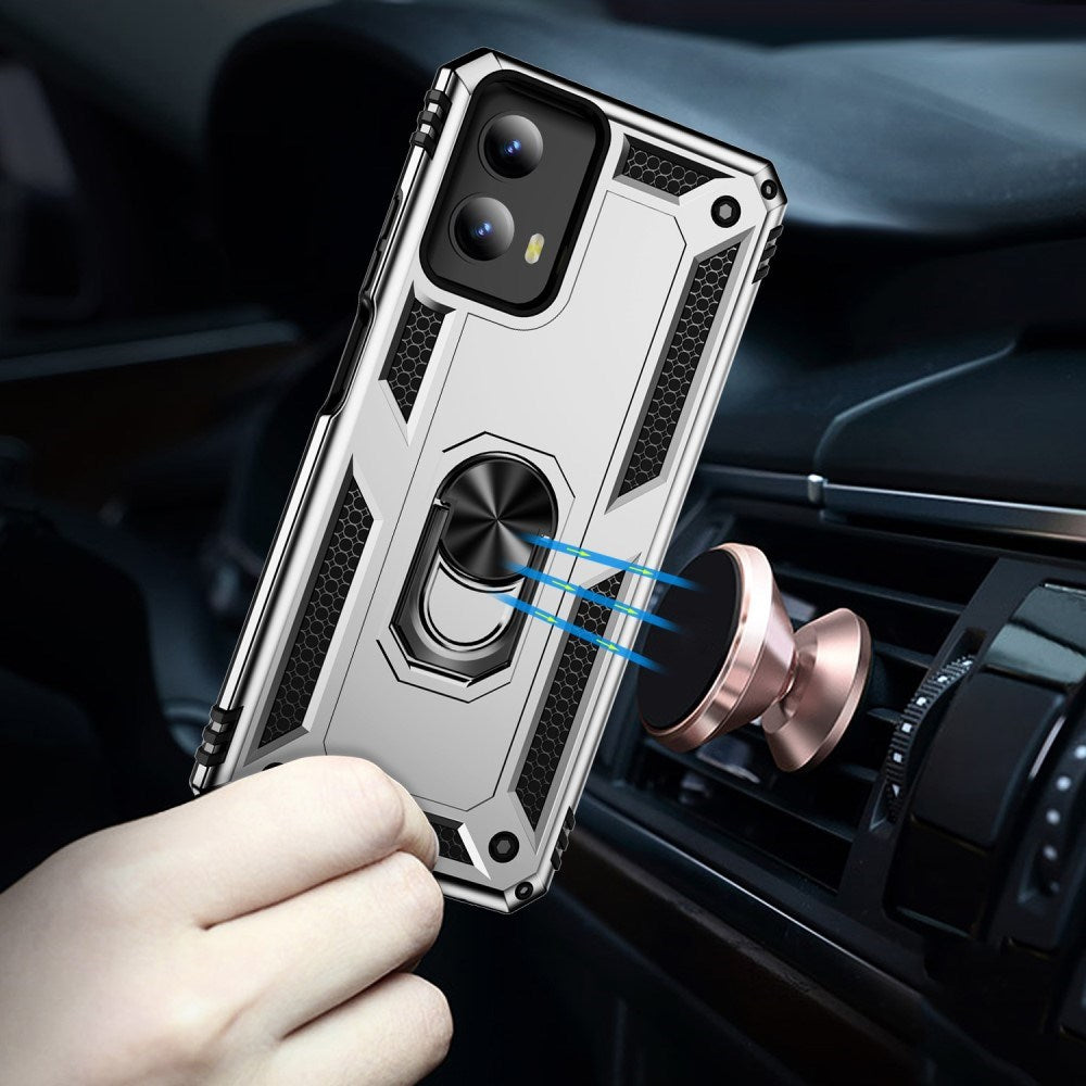 EIDERWOOD Motorola Moto G Play (2024) Håndværker Case m. Magnetisk Kickstand - Sølv