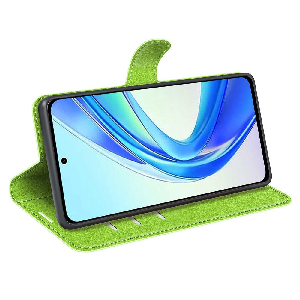 Honor X7b / 90 Smart - EIDERWOOD Kunstlæder Flip Cover m. Kortholder & Ståfunktion - Grøn