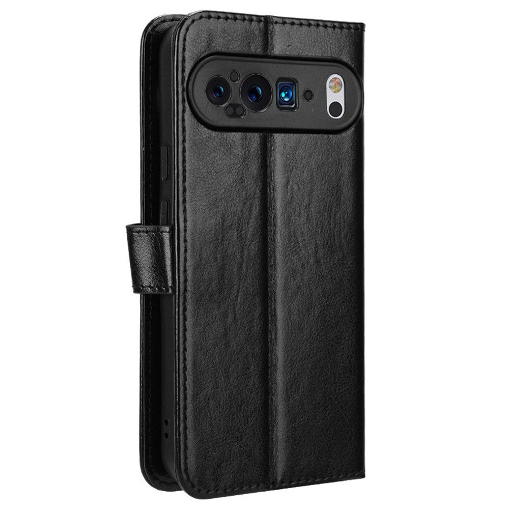 EIDERWOOD Google Pixel 9 / 9 Pro Blankt Læder Flip Cover m. Pung & Strop - Sort