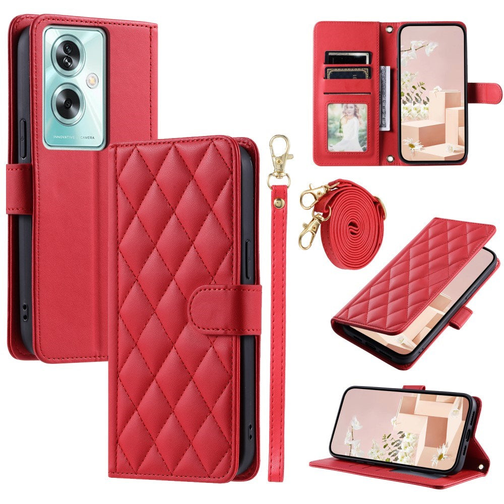 EIDERWOOD OnePlus Nord N30 SE (5G) / OPPO A79 (5G) / A2 (5G) Læder Cover m. Strop & Crossbody Taske Funktion - Rød