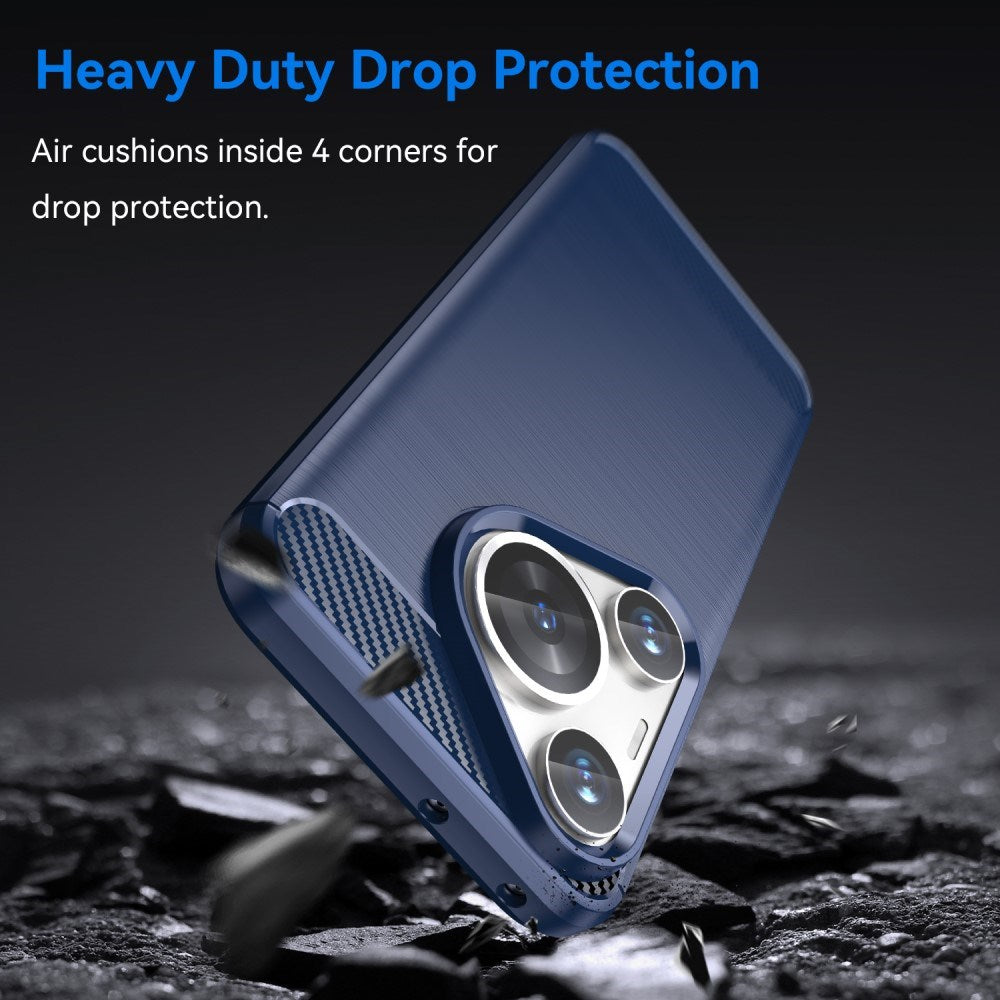 EIDERWOOD Huawei Pura 70 Pro / 70 Pro+ (Plus) Brushed Carbon Bagside Cover - Blå