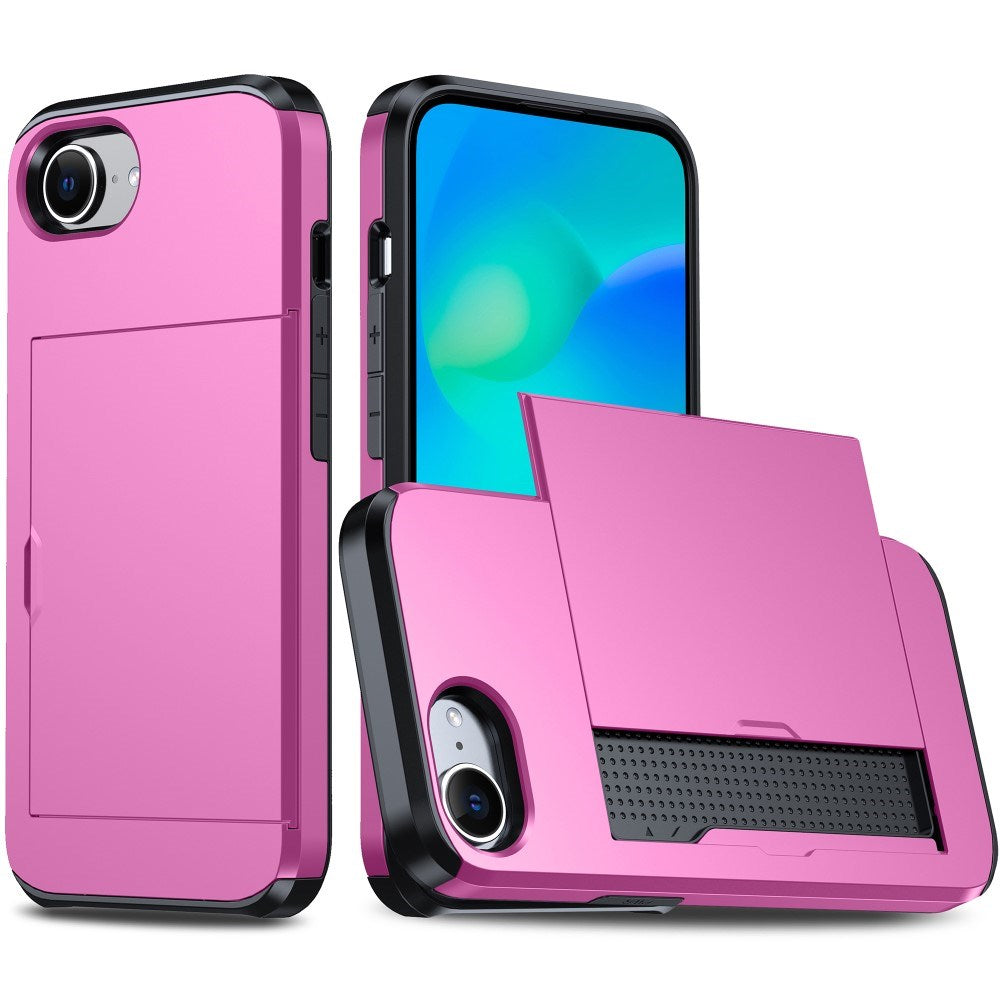 EIDERWOOD iPhone 16e Bagsidecover med Kortholder - Pink