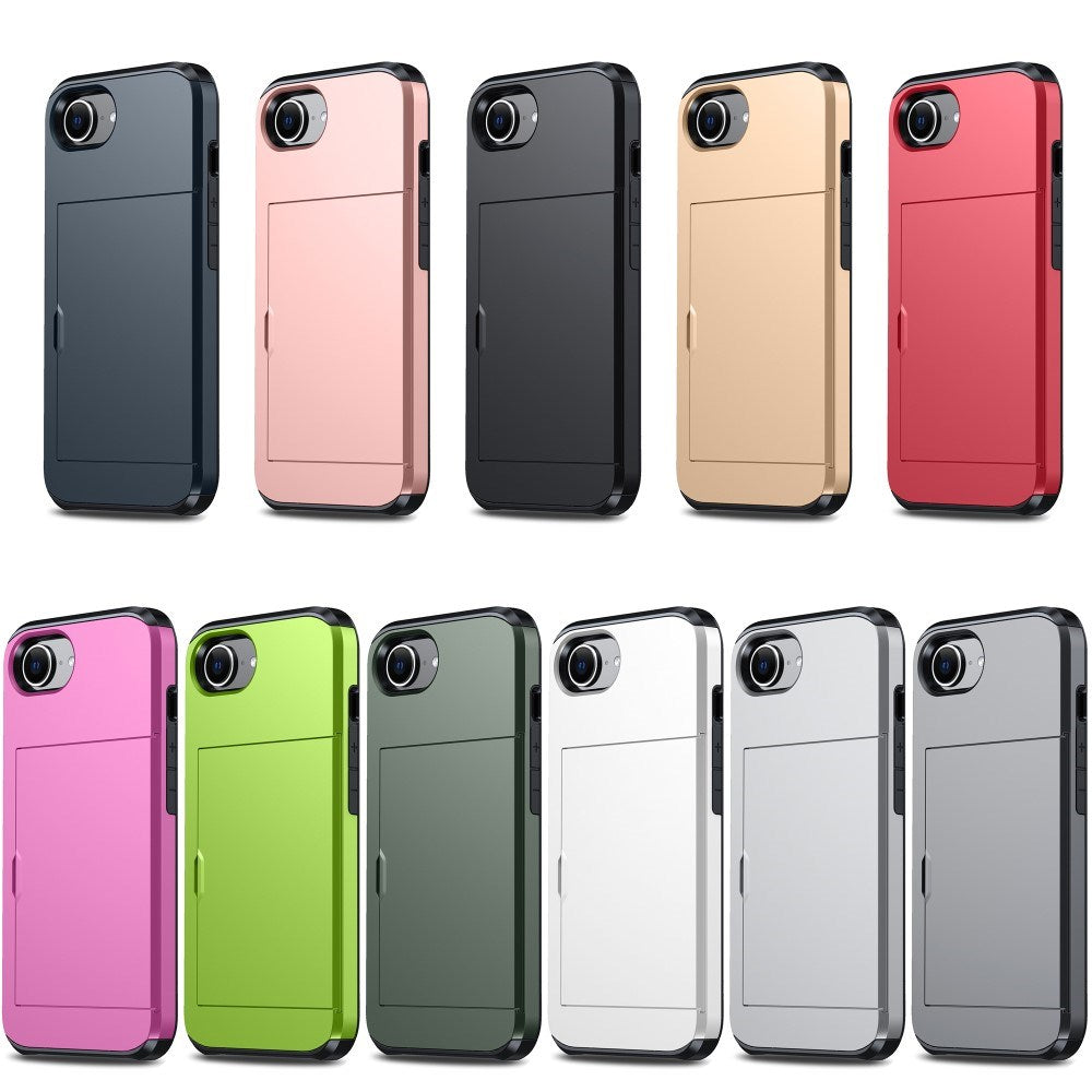 EIDERWOOD iPhone 16e Bagsidecover med Kortholder - Sølv