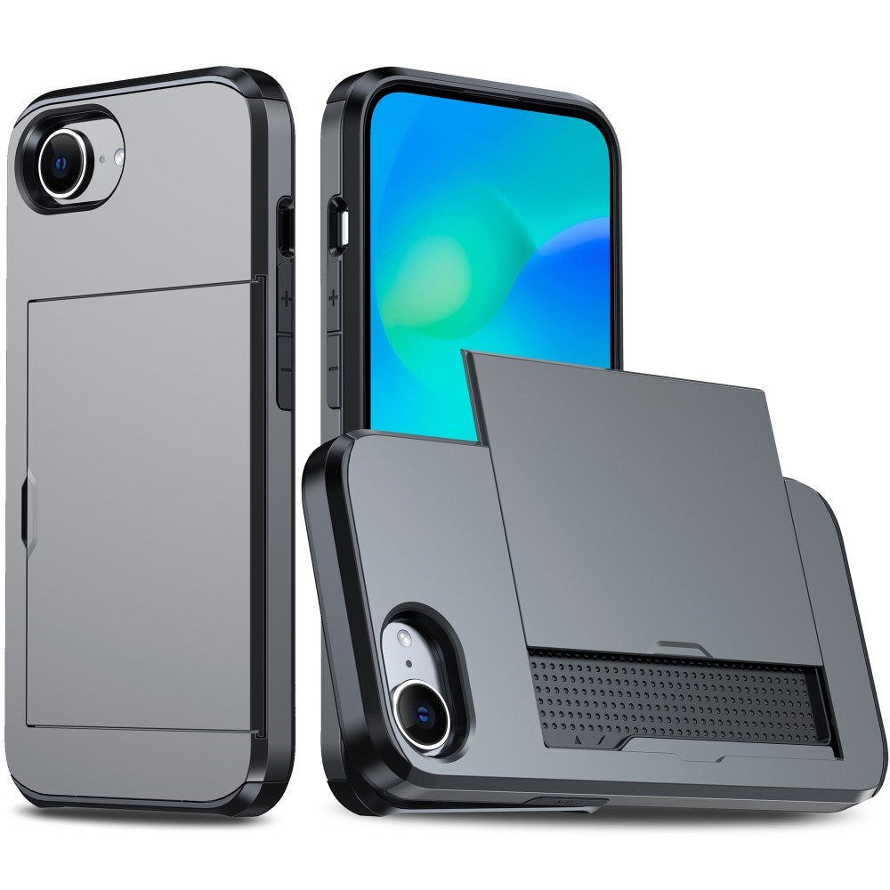 EIDERWOOD iPhone 16e Bagsidecover med Kortholder - Grå