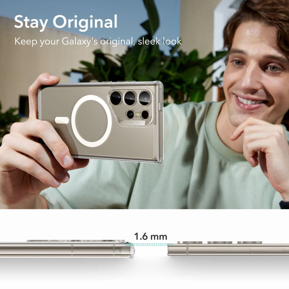 Samsung Galaxy S24 Ultra ESR Classic Hybrid Halolock Bagside Cover - MagSafe Kompatibel - Gennemsigtig