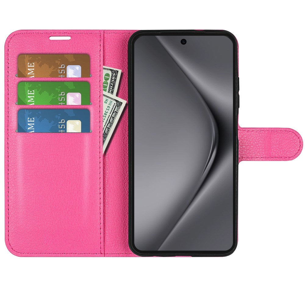 Huawei Pura 70 Pro / 70 Pro+ (Plus) - EIDERWOOD Kunstlæder Flip Cover m. Kortholder & Ståfunktion - Pink