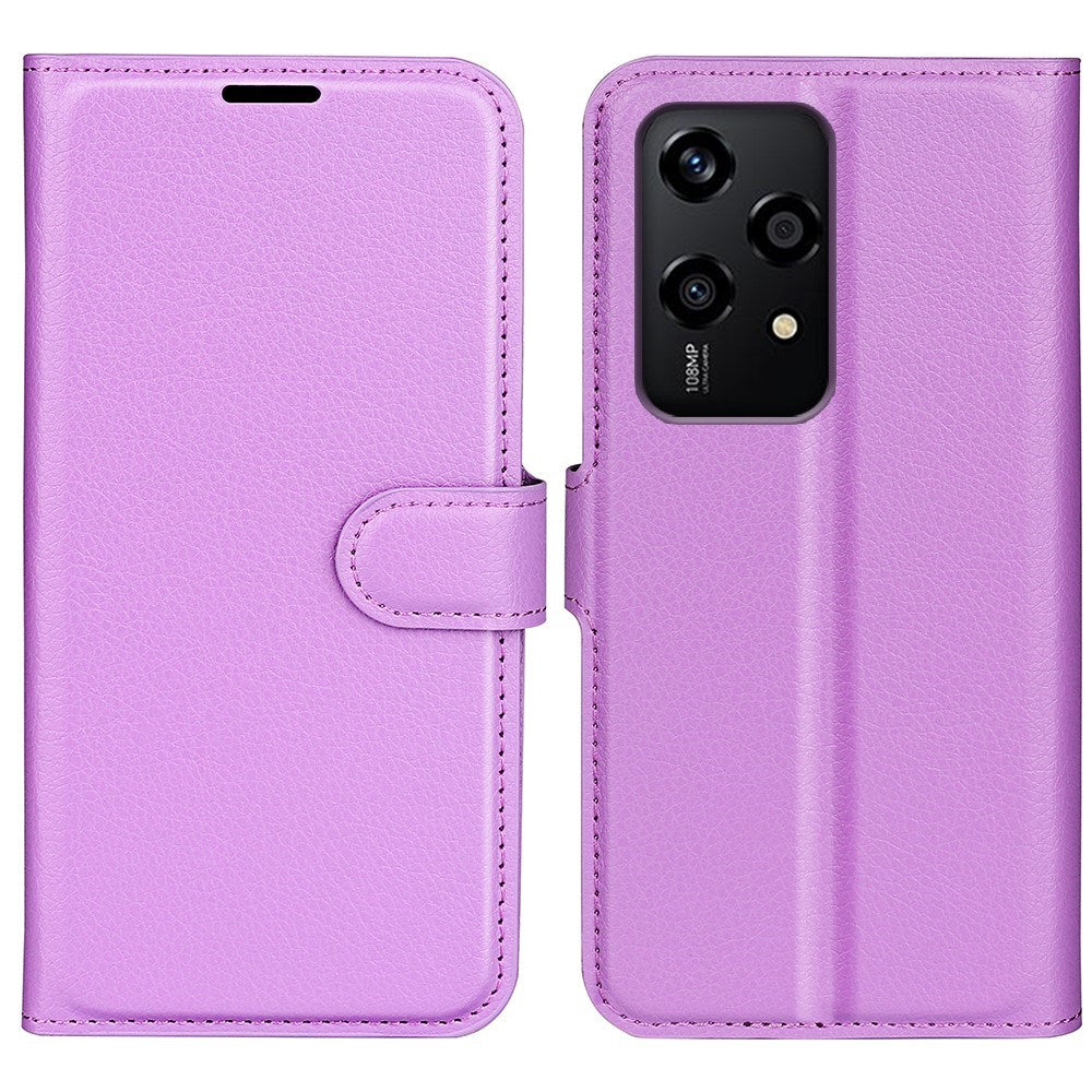 Honor 200 Lite - EIDERWOOD Kunstlæder Flip Cover m. Kortholder & Ståfunktion - Lilla