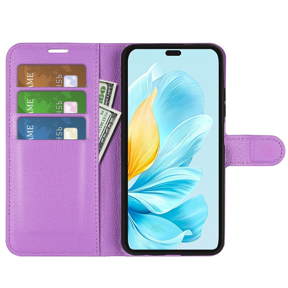 Honor 200 Lite - EIDERWOOD Kunstlæder Flip Cover m. Kortholder & Ståfunktion - Lilla