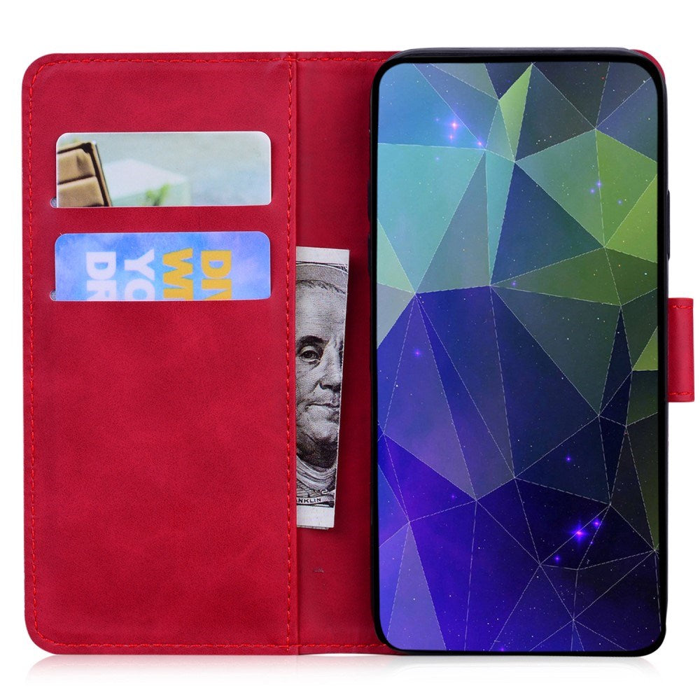 EIDERWOOD iPhone 17e / 16e Kunst Læder Flip Cover m. Pung & Ståfunktion - Rød