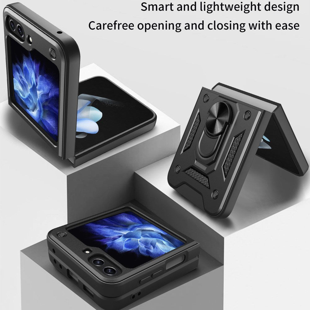 Samsung Galaxy Z Flip7 FE / Flip6 - EIDERWOOD Hybrid Håndværker Cover m. Kickstand - Sort
