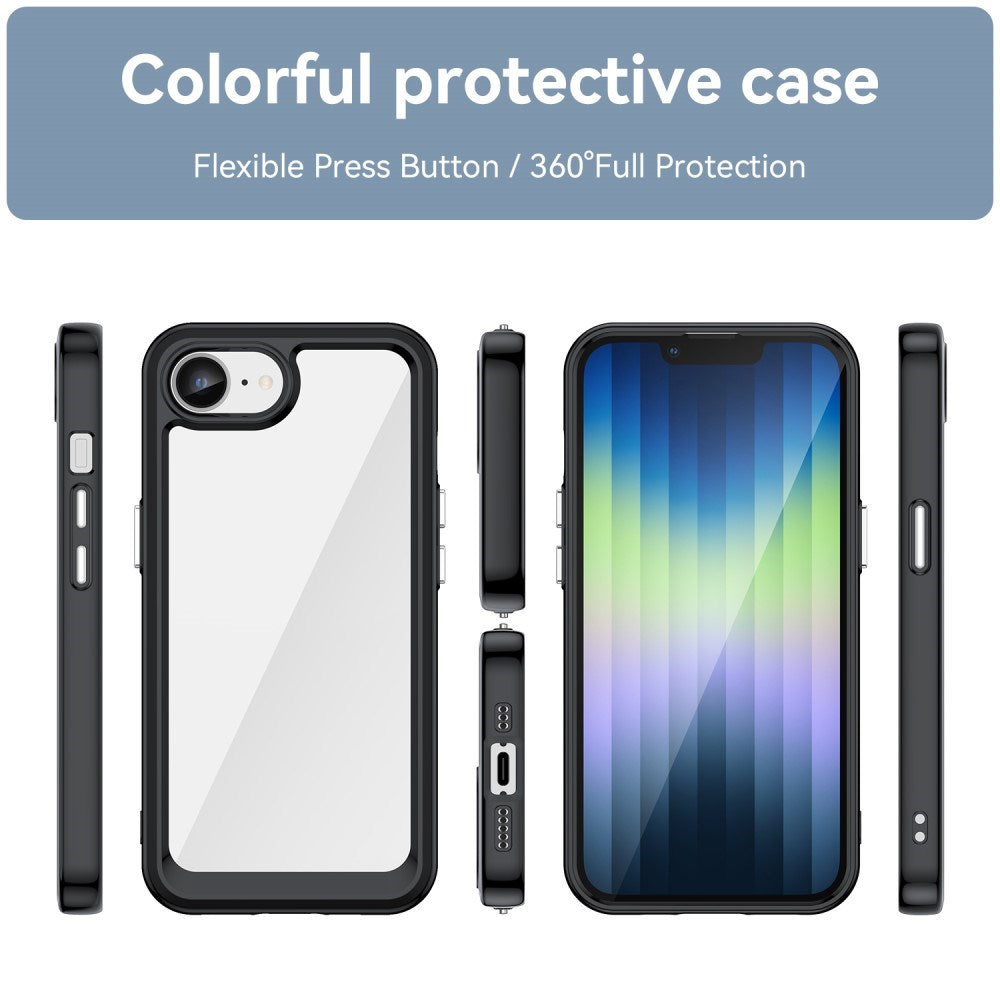 EIDERWOOD iPhone 16e Hybrid Plastik Bagside Cover - Gennemsigtig / Sort Kant