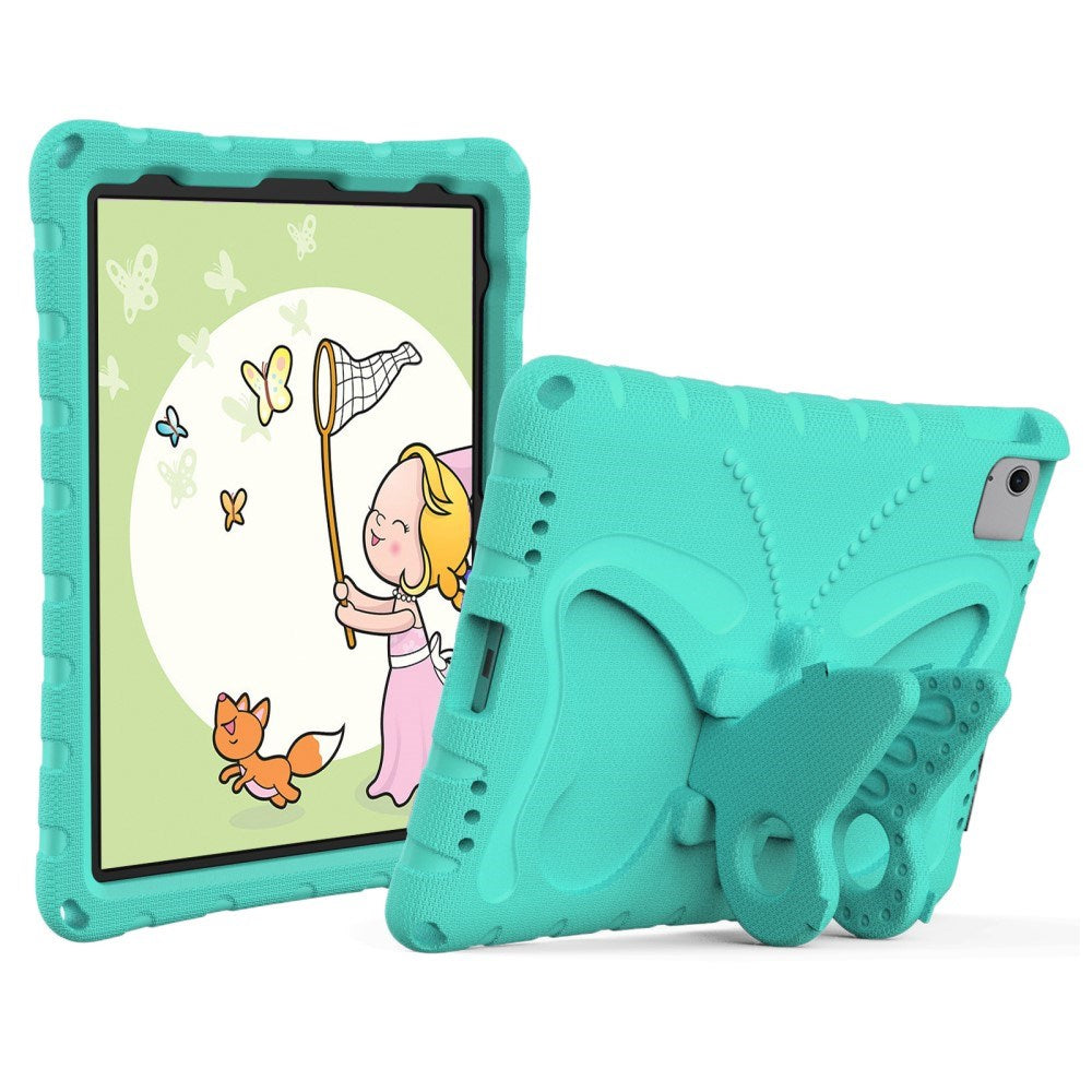 EIDERWOOD iPad Air 11" (2025 / 2024) Butterfly Kickstand Børne Cover m. Skulderstrop - Mintgrøn