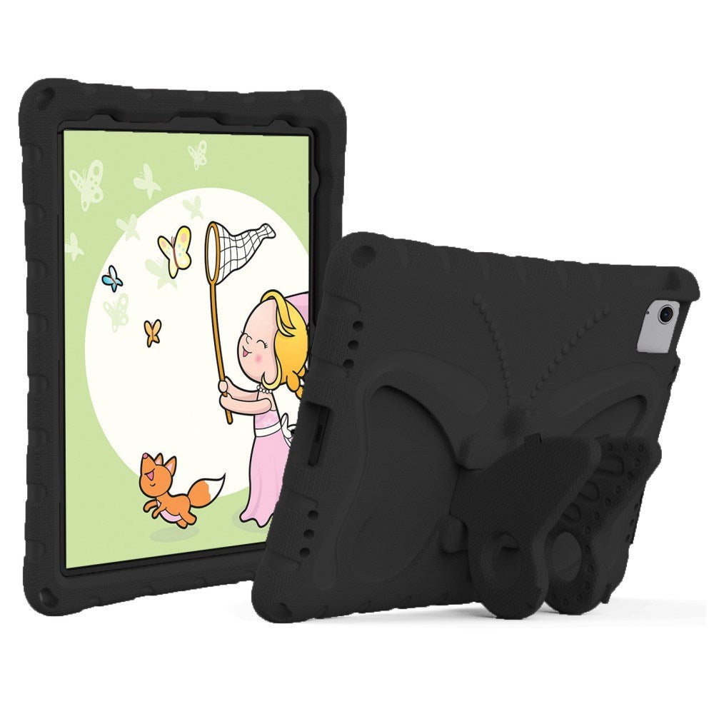 EIDERWOOD iPad Air 11" (2025 / 2024) Butterfly Kickstand Børne Cover m. Skulderstrop - Sort