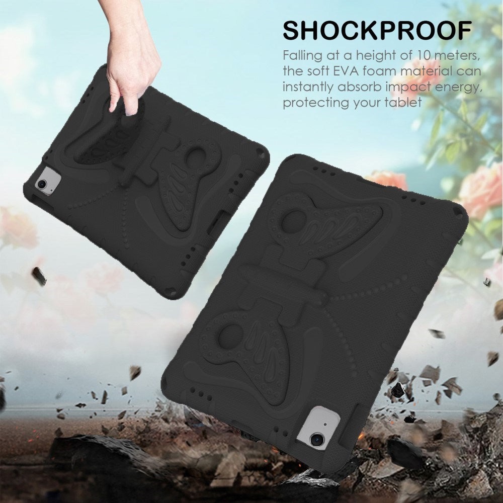 EIDERWOOD iPad Air 11" (2025 / 2024) Butterfly Kickstand Børne Cover m. Skulderstrop - Sort
