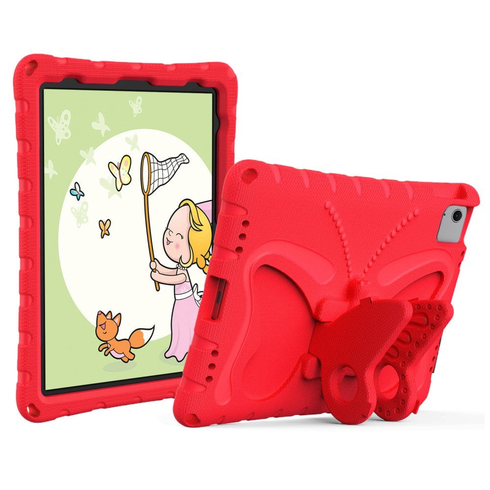 EIDERWOOD iPad Air 11" (2025 / 2024) Butterfly Kickstand Børne Cover m. Skulderstrop - Rød