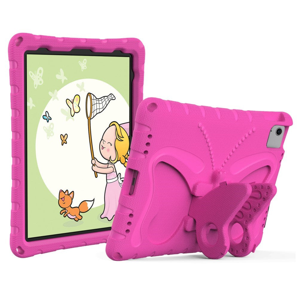 EIDERWOOD iPad Air 11" (2025 / 2024) Butterfly Kickstand Børne Cover m. Skulderstrop - Pink
