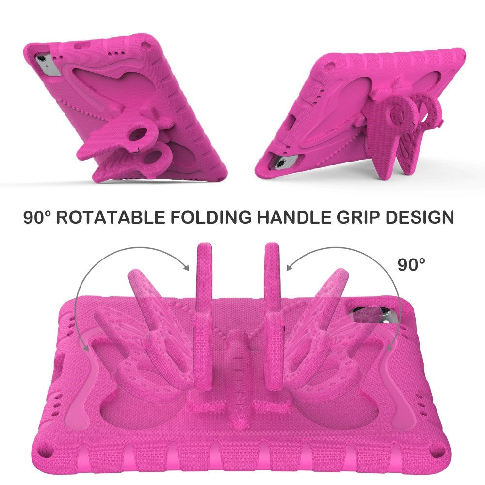EIDERWOOD iPad Air 11" (2025 / 2024) Butterfly Kickstand Børne Cover m. Skulderstrop - Pink