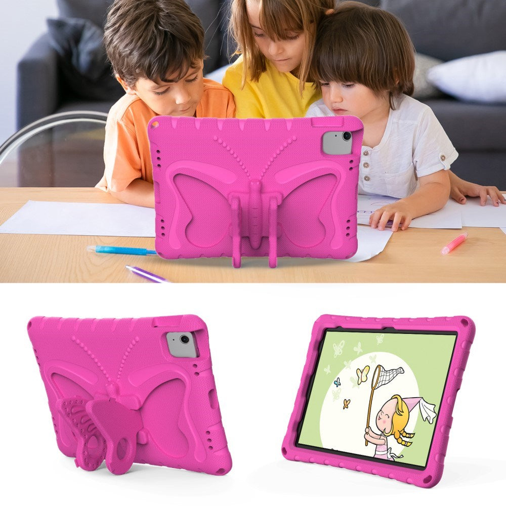 EIDERWOOD iPad Air 11" (2025 / 2024) Butterfly Kickstand Børne Cover m. Skulderstrop - Pink