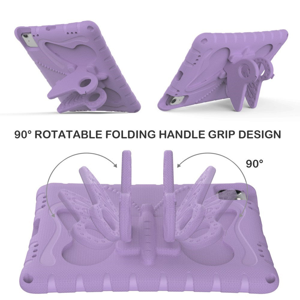 EIDERWOOD iPad Air 11" (2026 / 2025 / 2024) Butterfly Kickstand Børne Cover m. Skulderstrop - Lilla
