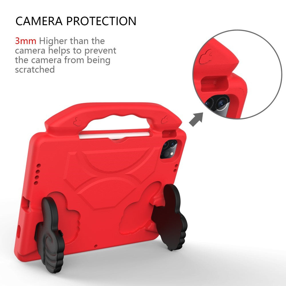 EIDERWOOD iPad Air 13" (2025 / 2024) / Pro 13" (2025 / 2024) / Pro 12.9" (2022-2018) Børne Cover - Thumb Kickstand Bagside Cover - Rød