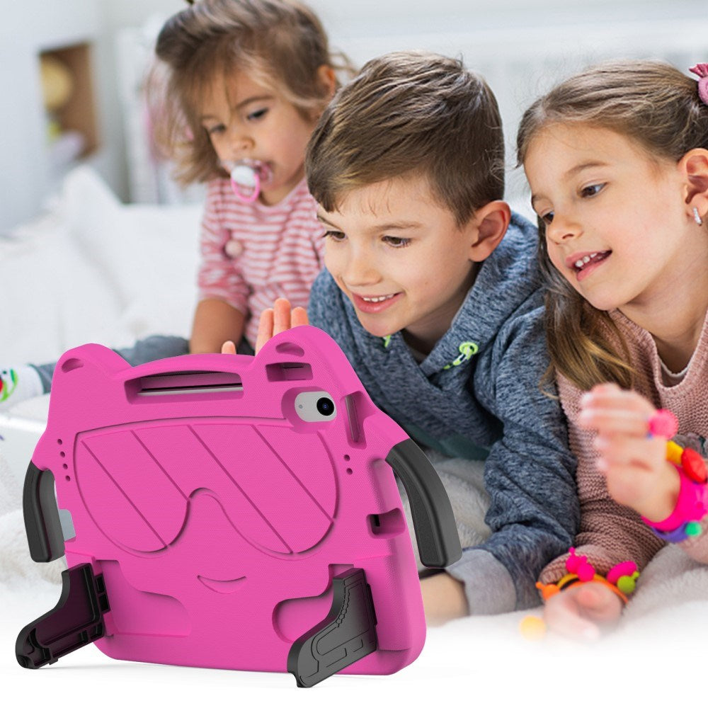 EIDERWOOD iPad Air 11" (2025 / 2024) Børne Cover - Smiley - Kickstand & Håndtag - Lyserød