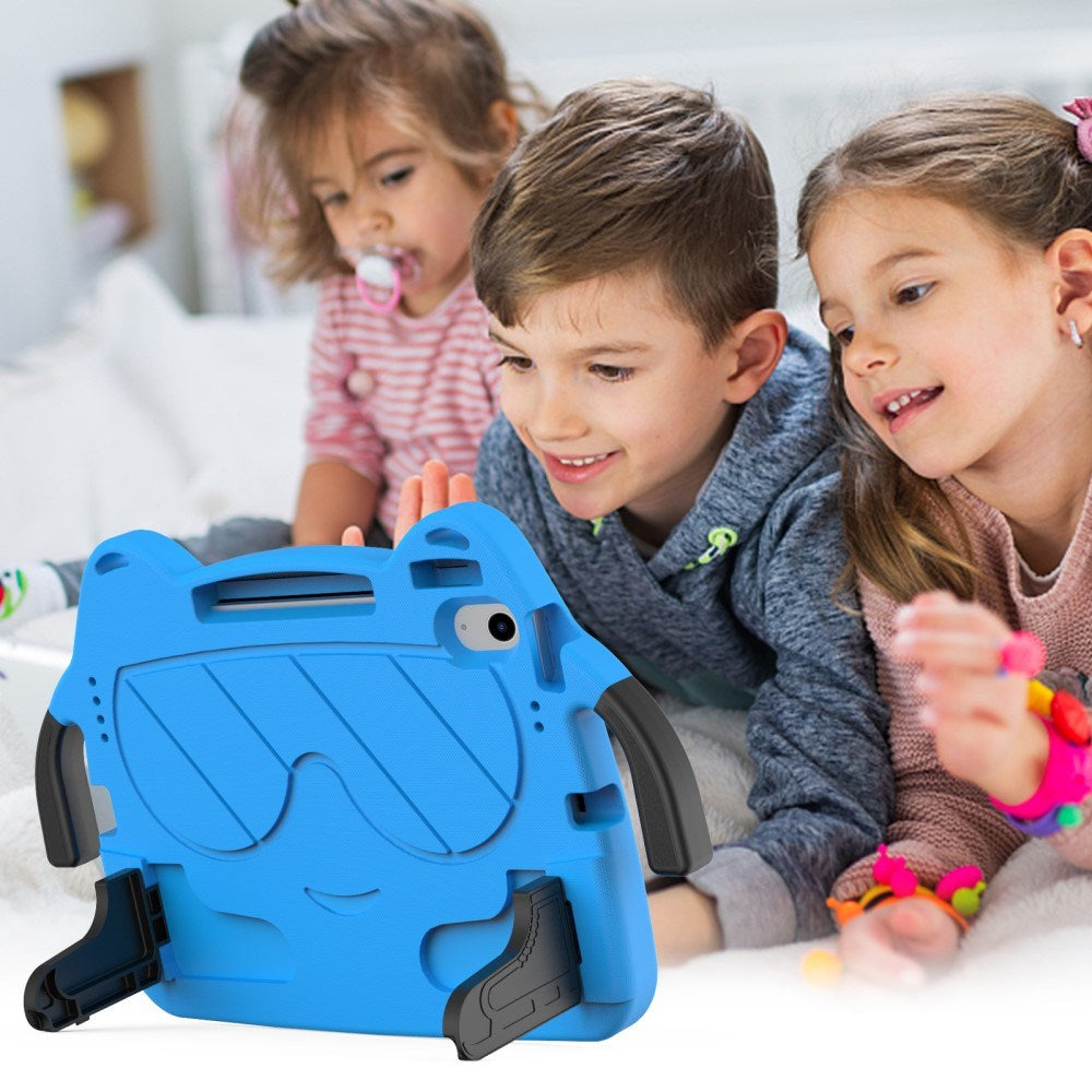 EIDERWOOD iPad Air 11" (2026 / 2025 / 2024) Børne Cover - Smiley - Kickstand & Håndtag - Blå