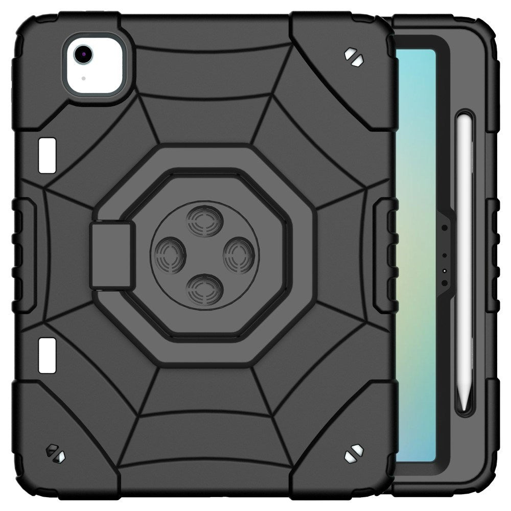 EIDERWOOD iPad Air 11" (2026 / 2025 / 2024) Børne Bagside Cover m. Kickstand & Håndtag - Sort