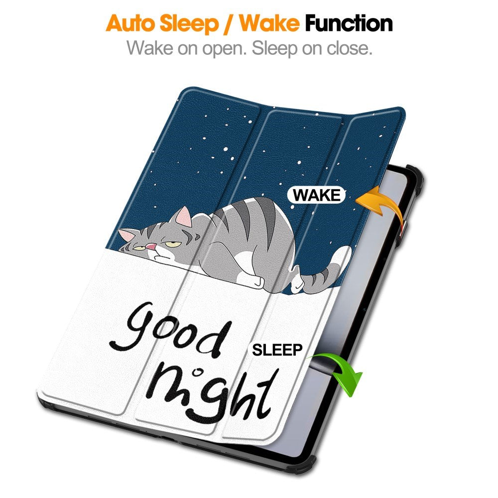 EIDERWOOD OnePlus Pad 2 Tri-Fold Kunstlæder Flip Cover m. Vågeblus Funktion - Kat