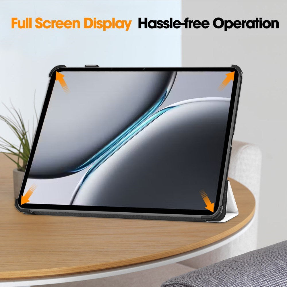 EIDERWOOD OnePlus Pad 2 Tri-Fold Kunstlæder Flip Cover m. Vågeblus Funktion - Kat