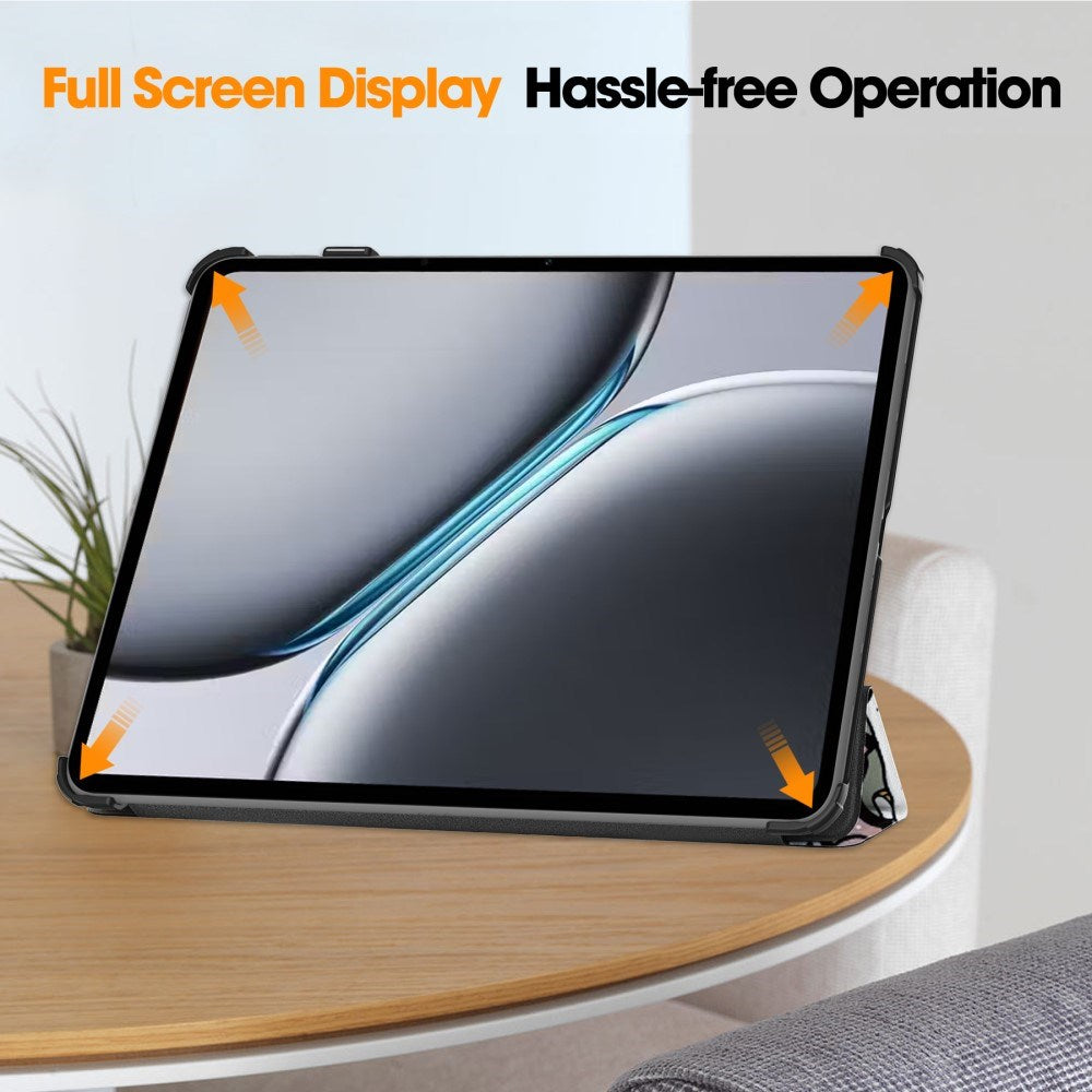 EIDERWOOD OnePlus Pad 2 Tri-Fold Kunstlæder Flip Cover m. Vågeblus Funktion - Graffiti