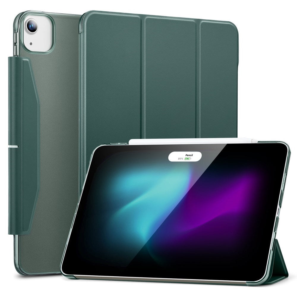 iPad Air 13" (2025 / 2024) / Pro 12.9 (2022 / 2021) ESR Tri-Fold Flip Cover m. Plads til Apple Pencil - Grøn
