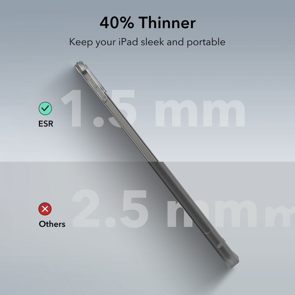 iPad Pro 13" (2025 / 2024) ESR Hybrid Cover - Gennemsigtig / Sort