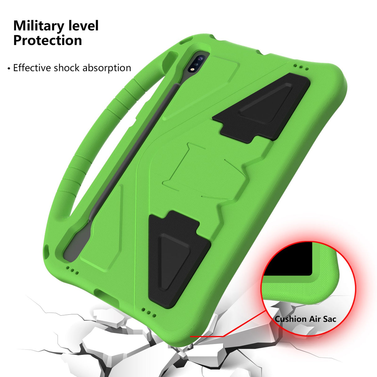 EIDERWOOD Børnevenligt Etui til Samsung Galaxy Tab S10+ med Kickstand - Grøn