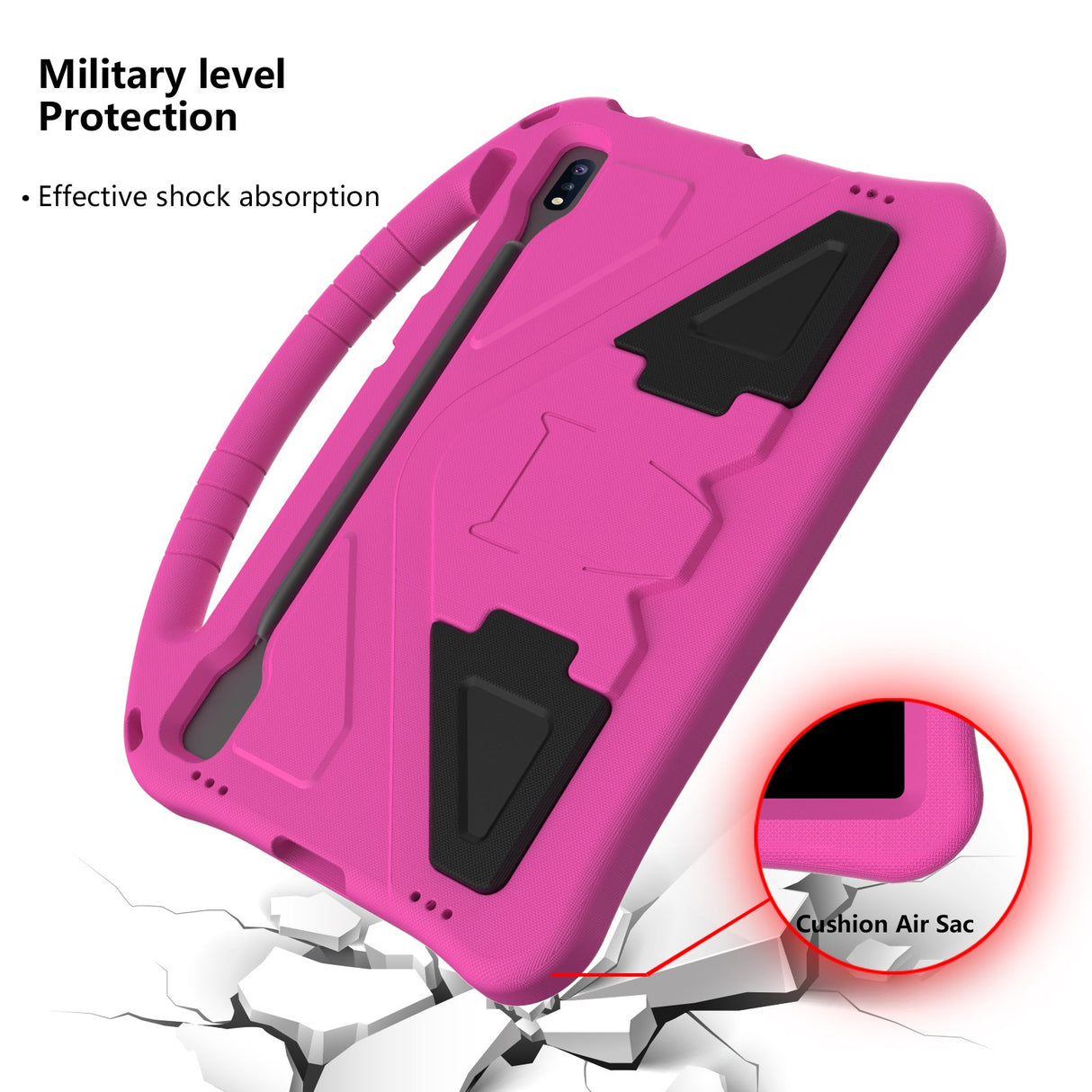 EIDERWOOD Børnevenligt Etui til Samsung Galaxy Tab S10+ med Kickstand - Pink