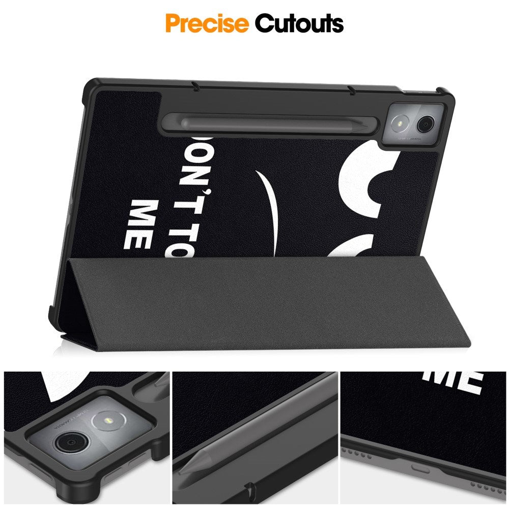 Lenovo IdeaTab Pro - EIDERWOOD Tri-Fold Kunstlæder Flip Cover m. Mønster - Don't Touch Me
