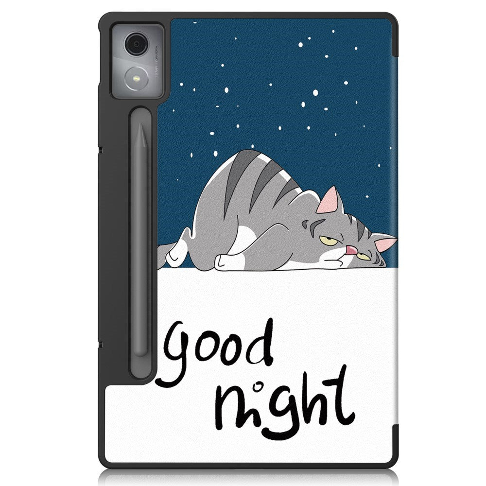 Lenovo IdeaTab Pro - EIDERWOOD Tri-Fold Kunstlæder Flip Cover m. Mønster - Kat