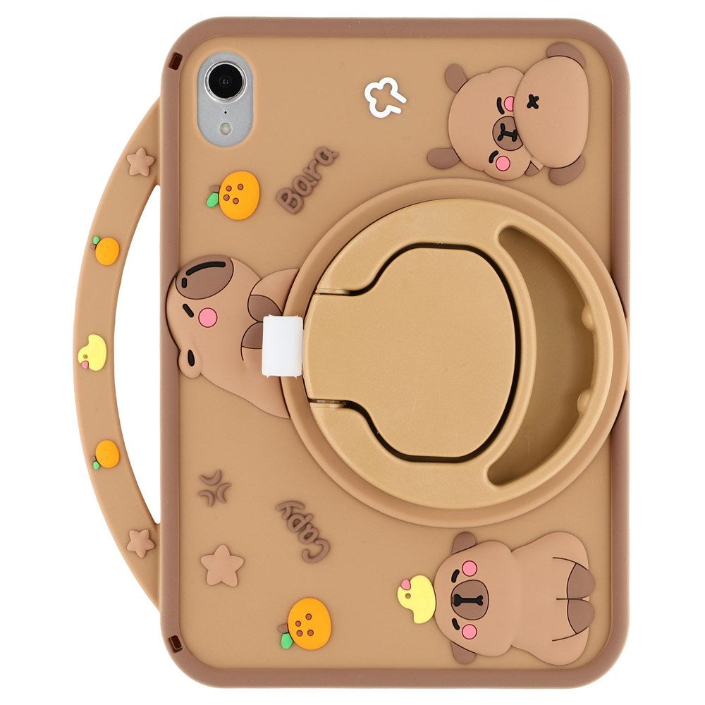 iPad Mini (2024 / 2021) EIDERWOOD Silikone Bagside Cover m. Roterende Kickstand - Capybara