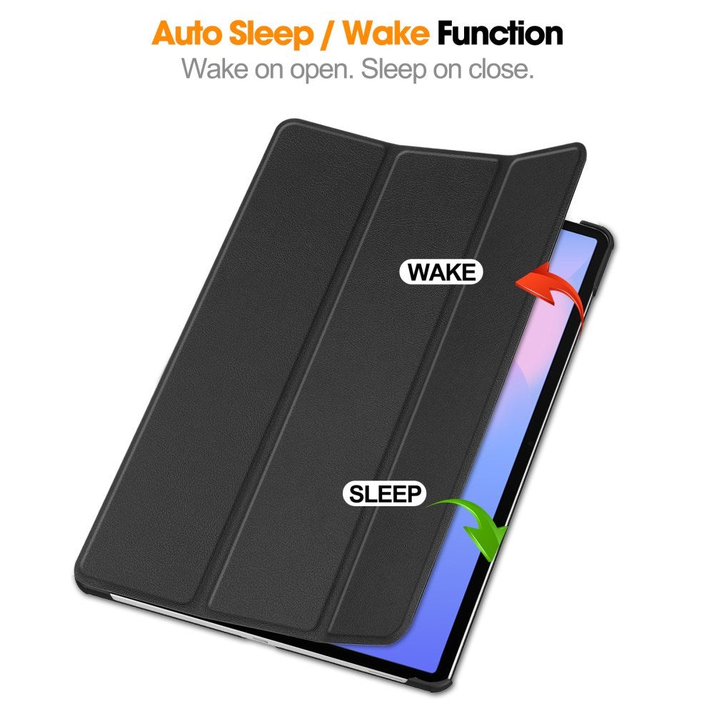 Samsung Galaxy Tab S10 FE+ (Plus) - EIDERWOOD Kunstlæder Flip Cover m. Ståfunktion & Pencil Holder - Sort