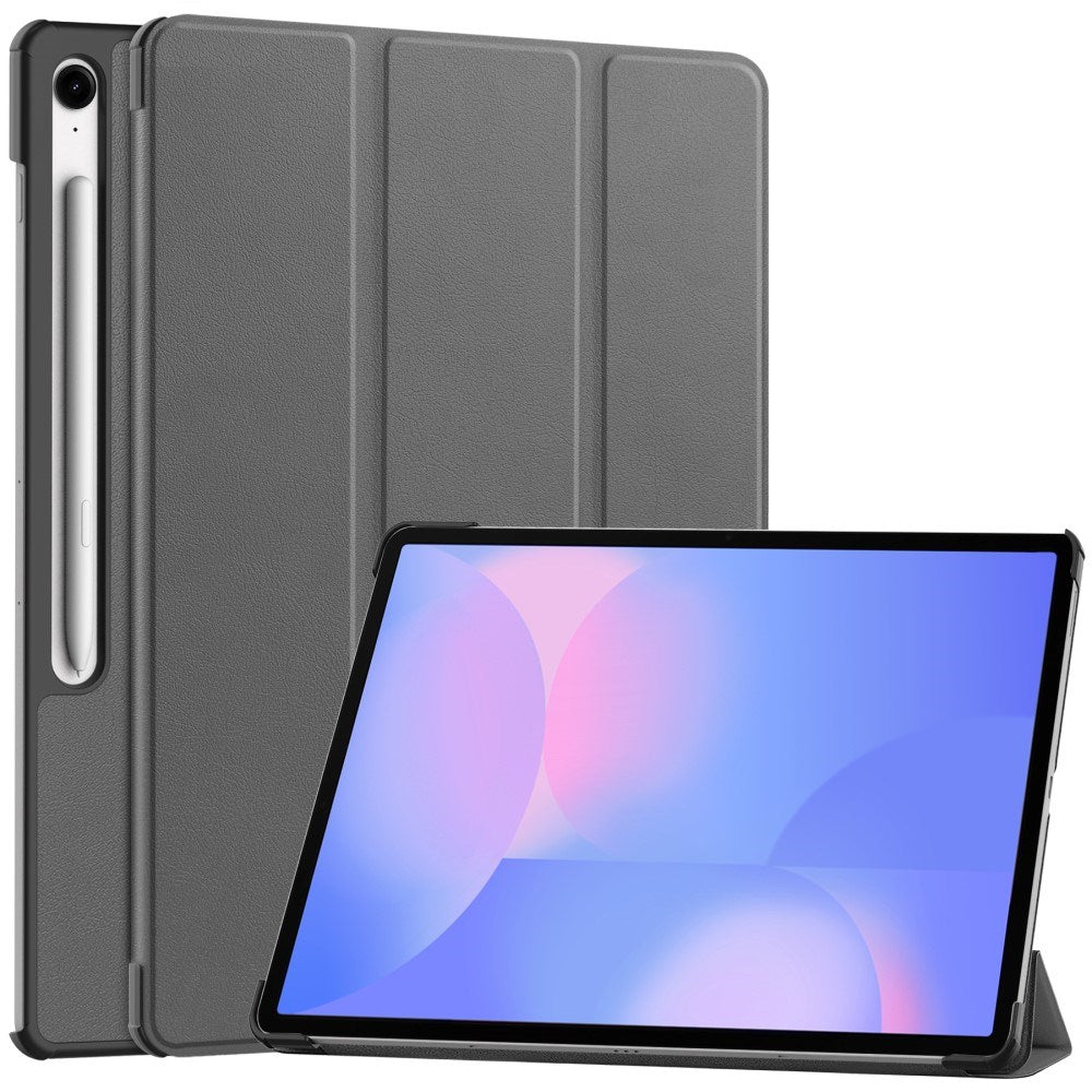 Samsung Galaxy Tab S10 FE+ (Plus) - EIDERWOOD Kunstlæder Flip Cover m. Ståfunktion & Pencil Holder - Grå