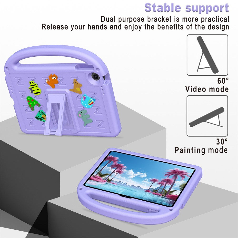EIDERWOOD Lenovo Tab 10.1" Børne Cover m. Ståfunktion & Håndtag - Lilla