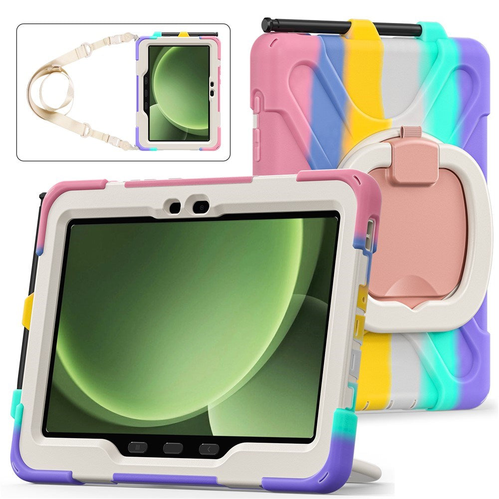 Samsung Galaxy Tab Active5 Pro / Active4 Pro EIDERWOOD Plast Børne Cover m. Kickstand & Strop - Multi