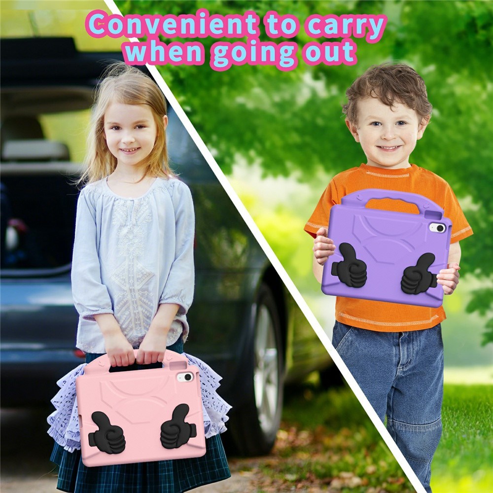 EIDERWOOD iPad Air 11" (2026 / 2025 / 2024) Børne Tablet Cover m. Indbygget Ståfunktion - Lyserød